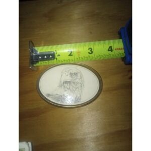 Vintage Barlow Brass Oval American Eagle‎ Belt Buckle 3 Inch